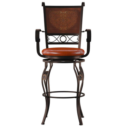 Powell Company - Beatrix Big & Tall Copper Stamped Back Barstool With Arms - 222-432 veiw 1