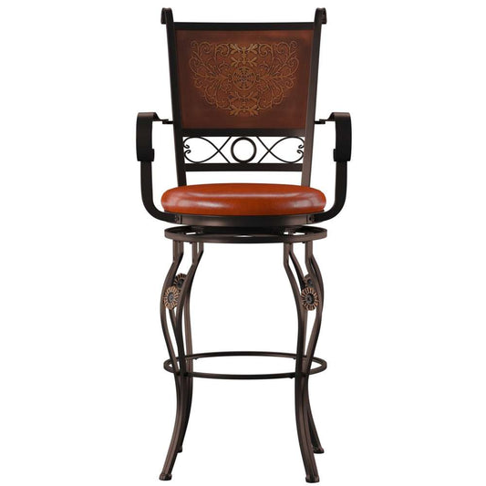 Powell Company - Beatrix Big & Tall Copper Stamped Back Barstool With Arms - 222-432 veiw 1