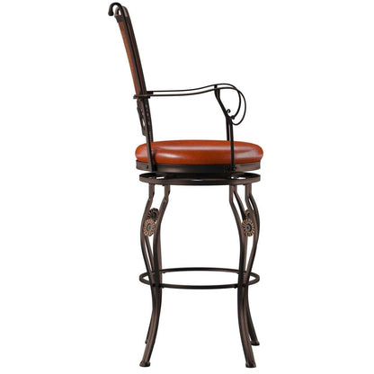 Powell Company - Beatrix Big & Tall Copper Stamped Back Barstool With Arms - 222-432 veiw 3