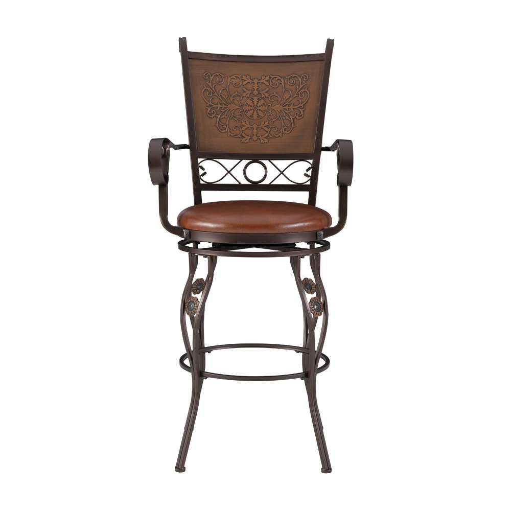 Powell Company - Beatrix Big & Tall Copper Stamped Back Barstool With Arms - 222-432 veiw 4