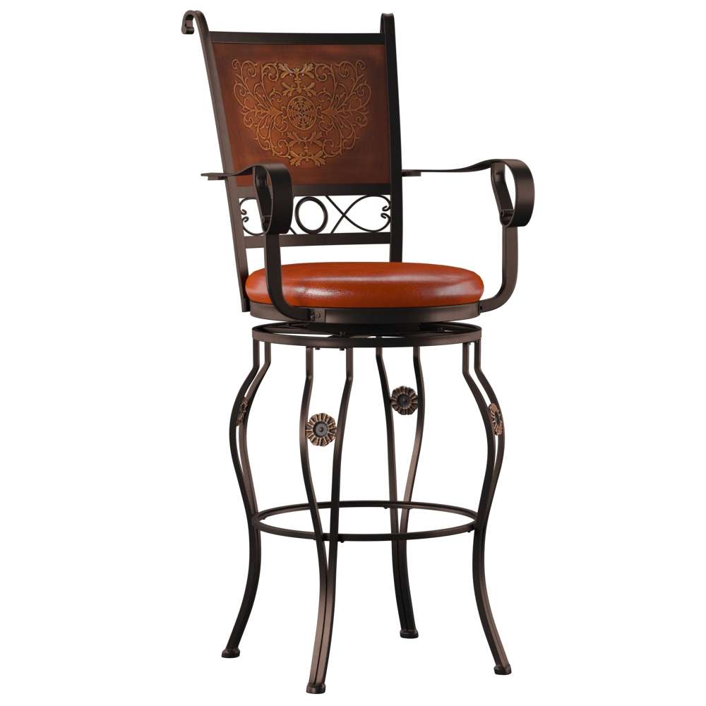 Powell Company - Beatrix Big & Tall Copper Stamped Back Barstool With Arms - 222-432 veiw 5