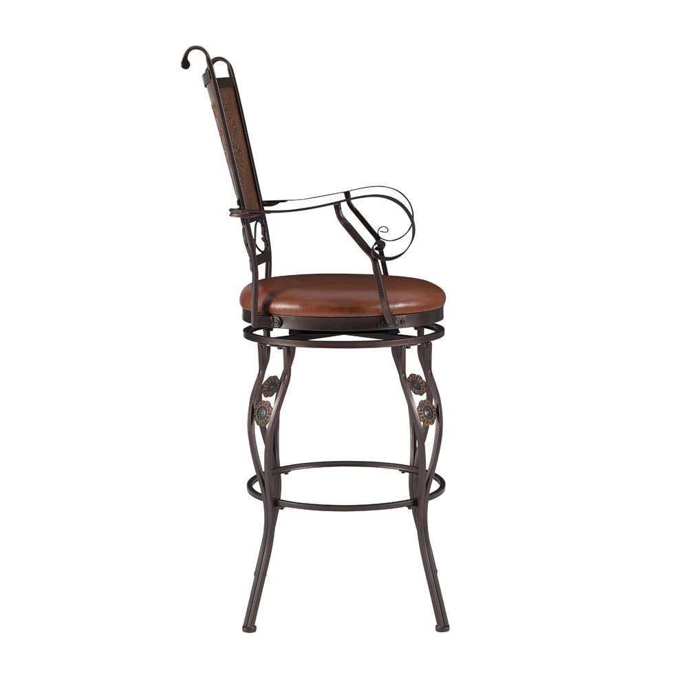 Powell Company - Beatrix Big & Tall Copper Stamped Back Barstool With Arms - 222-432 veiw 6