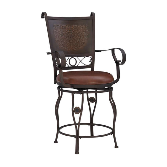 Powell Company - Beatrix Big & Tall Copper Stamped Back Counter Stool With Arms - 222-430 veiw 1