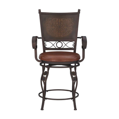 Powell Company - Beatrix Big & Tall Copper Stamped Back Counter Stool With Arms - 222-430 veiw 2
