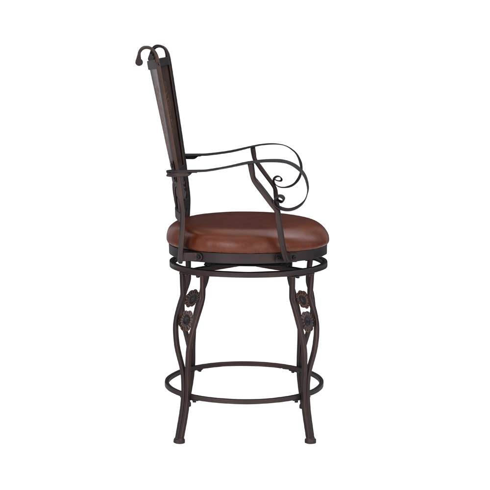 Powell Company - Beatrix Big & Tall Copper Stamped Back Counter Stool With Arms - 222-430 veiw 3