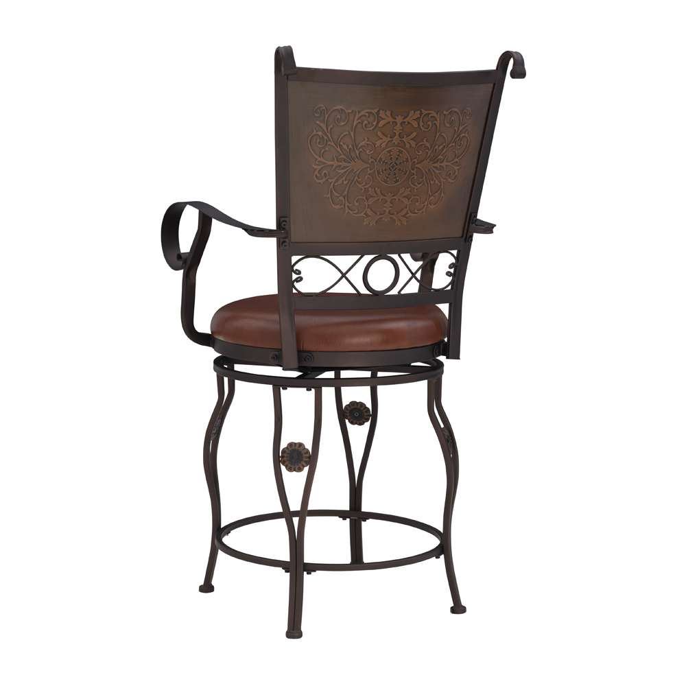 Powell Company - Beatrix Big & Tall Copper Stamped Back Counter Stool With Arms - 222-430 veiw 4