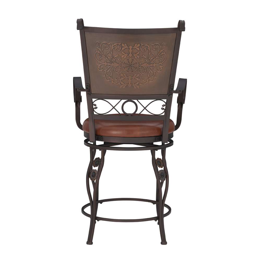 Powell Company - Beatrix Big & Tall Copper Stamped Back Counter Stool With Arms - 222-430 veiw 5