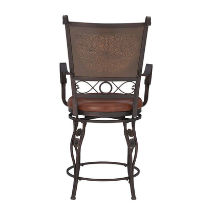 Powell Company - Beatrix Big & Tall Copper Stamped Back Counter Stool With Arms - 222-430 veiw 5