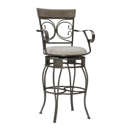 Powell Company - Beeson Big And Tall Barstool Arm Pewter - D1441B21BSPEWAR veiw 1