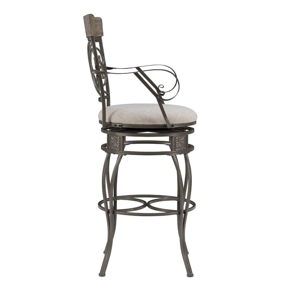 Powell Company - Beeson Big And Tall Barstool Arm Pewter - D1441B21BSPEWAR veiw 3