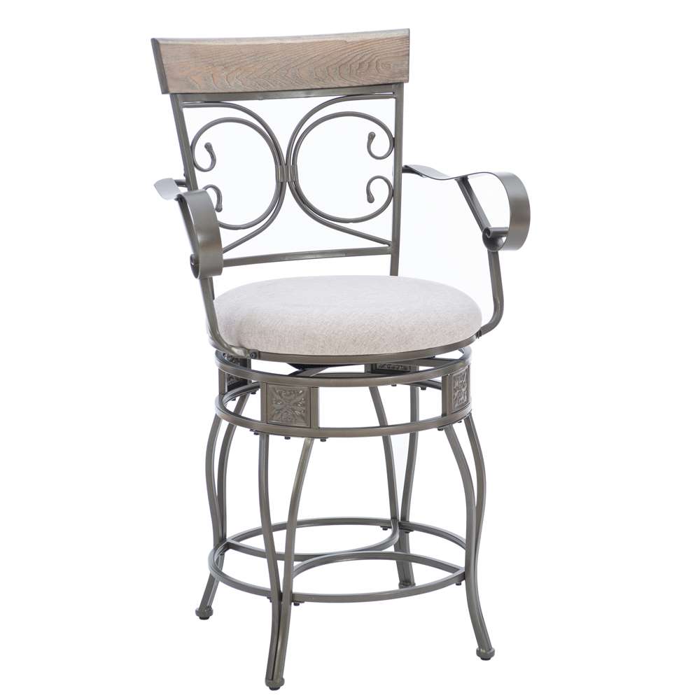 Powell Company - Beeson Big And Tall Counter Stool Arm Pewter - D1441B21CSPEWAR veiw 1