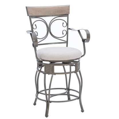 Powell Company - Beeson Big And Tall Counter Stool Arm Pewter - D1441B21CSPEWAR veiw 1