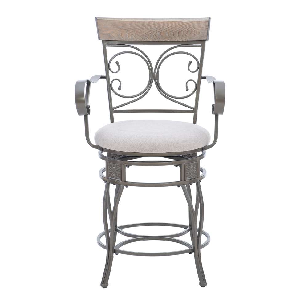 Powell Company - Beeson Big And Tall Counter Stool Arm Pewter - D1441B21CSPEWAR veiw 2