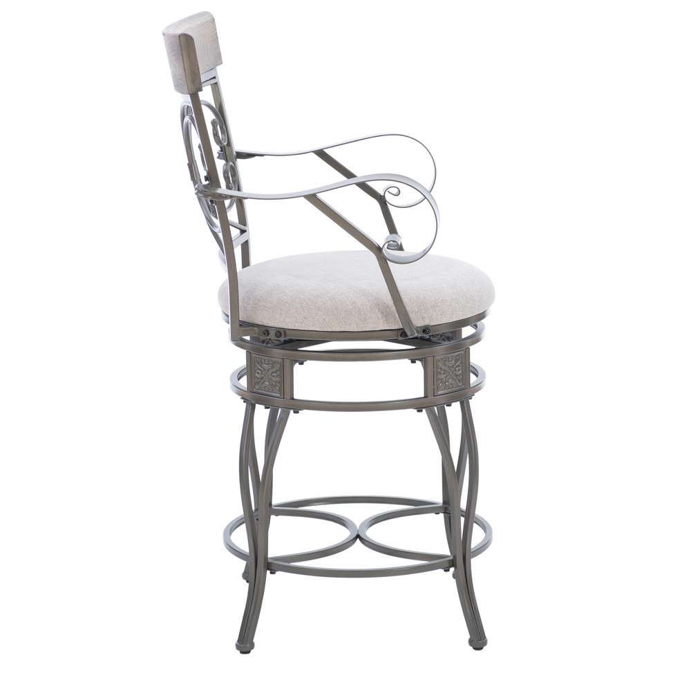 Powell Company - Beeson Big And Tall Counter Stool Arm Pewter - D1441B21CSPEWAR veiw 3