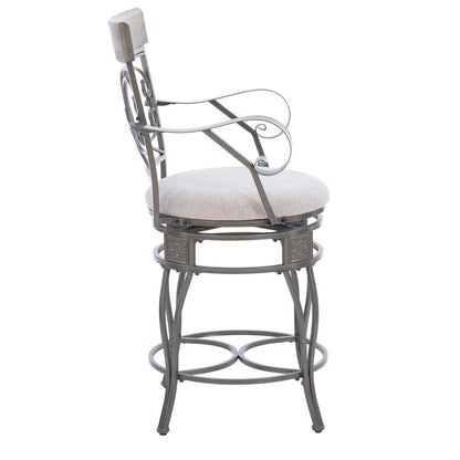 Powell Company - Beeson Big And Tall Counter Stool Arm Pewter - D1441B21CSPEWAR veiw 3