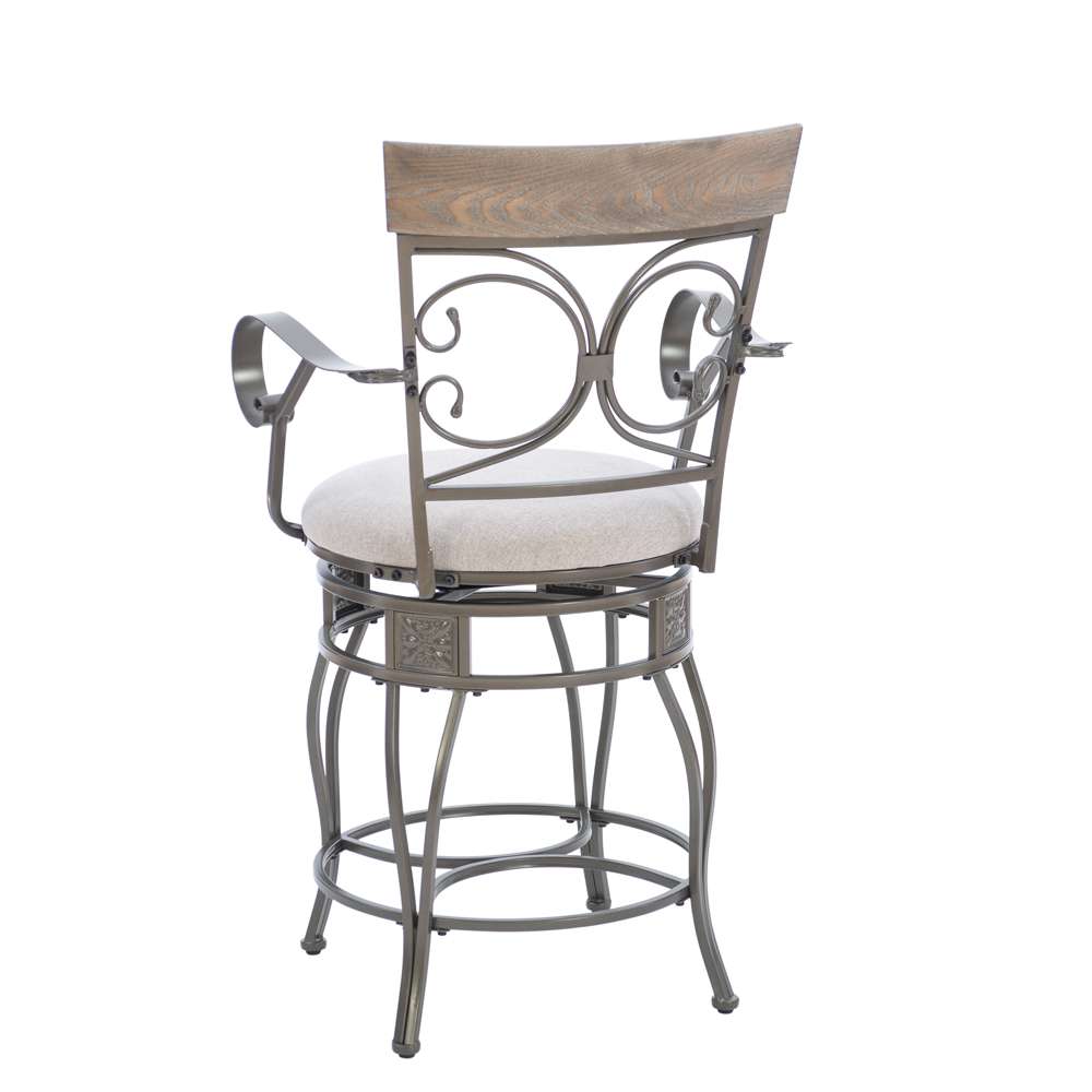 Powell Company - Beeson Big And Tall Counter Stool Arm Pewter - D1441B21CSPEWAR veiw 4