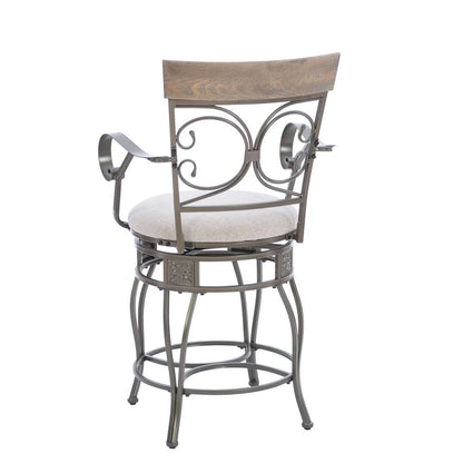 Powell Company - Beeson Big And Tall Counter Stool Arm Pewter - D1441B21CSPEWAR veiw 4