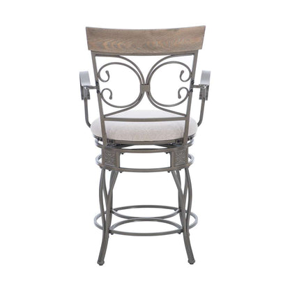 Powell Company - Beeson Big And Tall Counter Stool Arm Pewter - D1441B21CSPEWAR veiw 5