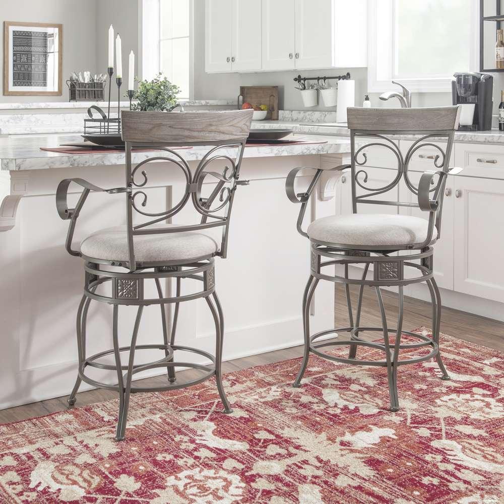 Powell Company - Beeson Big And Tall Counter Stool Arm Pewter - D1441B21CSPEWAR veiw 6