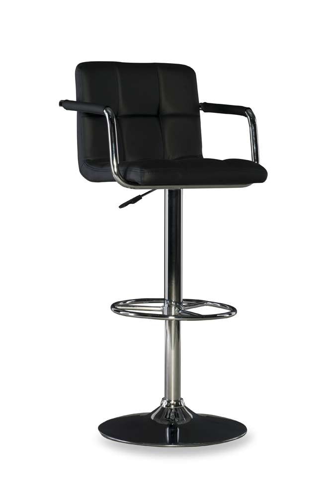 Powell Company - Black And Chrome Quilted Barstool - 171-915 veiw 1