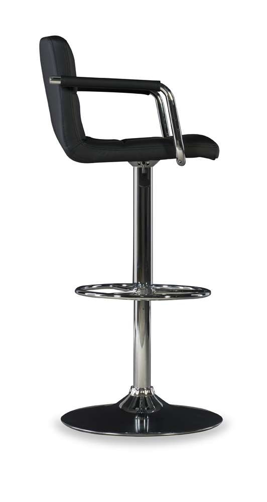 Powell Company - Black And Chrome Quilted Barstool - 171-915 veiw 3
