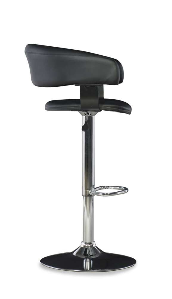 Powell Company - Black Faux Leather Barrel & Chrome Adjustable Height Bar Stool - 212-915 veiw 3