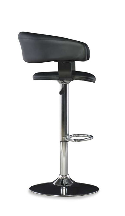 Powell Company - Black Faux Leather Barrel & Chrome Adjustable Height Bar Stool - 212-915 veiw 3
