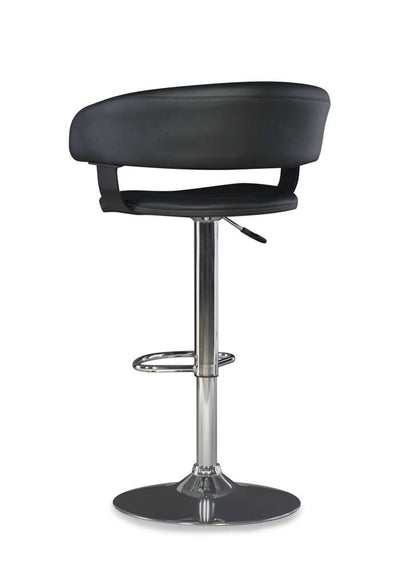 Powell Company - Black Faux Leather Barrel & Chrome Adjustable Height Bar Stool - 212-915 veiw 4