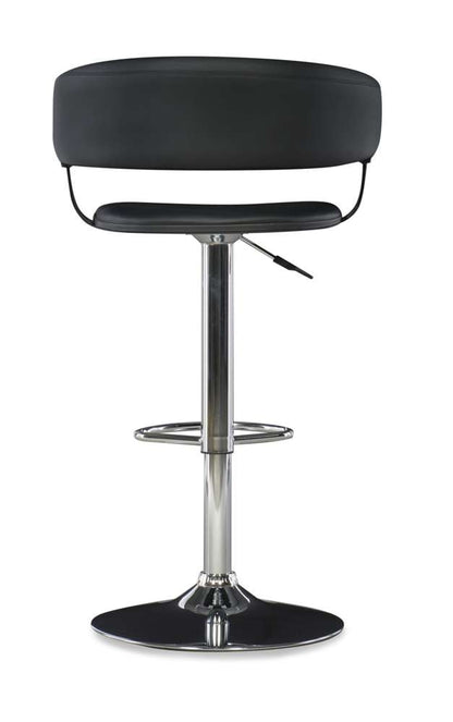 Powell Company - Black Faux Leather Barrel & Chrome Adjustable Height Bar Stool - 212-915 veiw 5