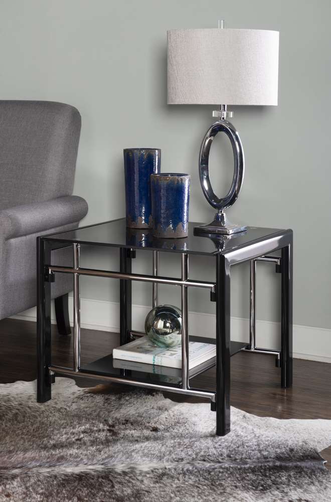 Powell Company - Black Glass End Tables (Set of 2) - 629EE veiw 1