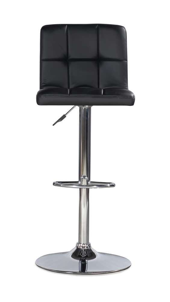 Powell Company - Black Quilted Faux Leather & Chrome Adjustable Height Bar Stool - 212-851 veiw 4