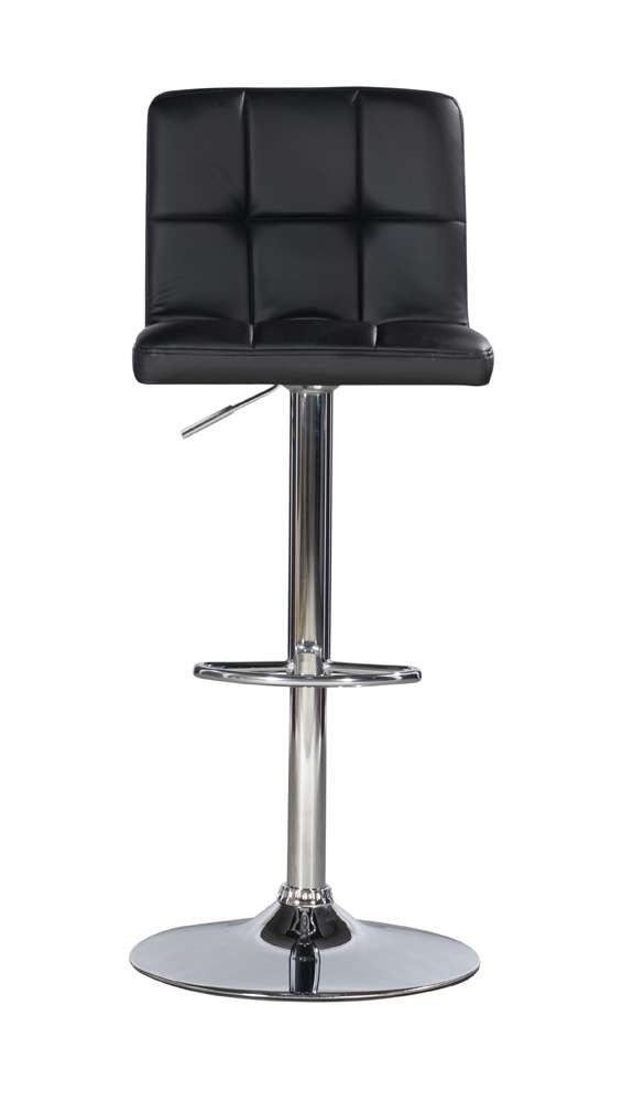Powell Company - Black Quilted Faux Leather & Chrome Adjustable Height Bar Stool - 212-851 veiw 5