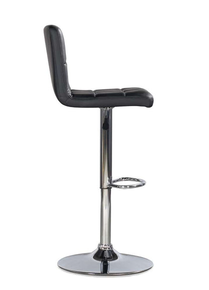 Powell Company - Black Quilted Faux Leather & Chrome Adjustable Height Bar Stool - 212-851 veiw 6