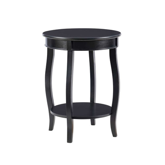 Powell Company - Black Round Table With Shelf - 528-269 veiw 1