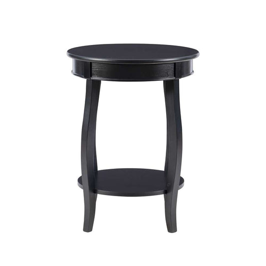 Powell Company - Black Round Table With Shelf - 528-269 veiw 2
