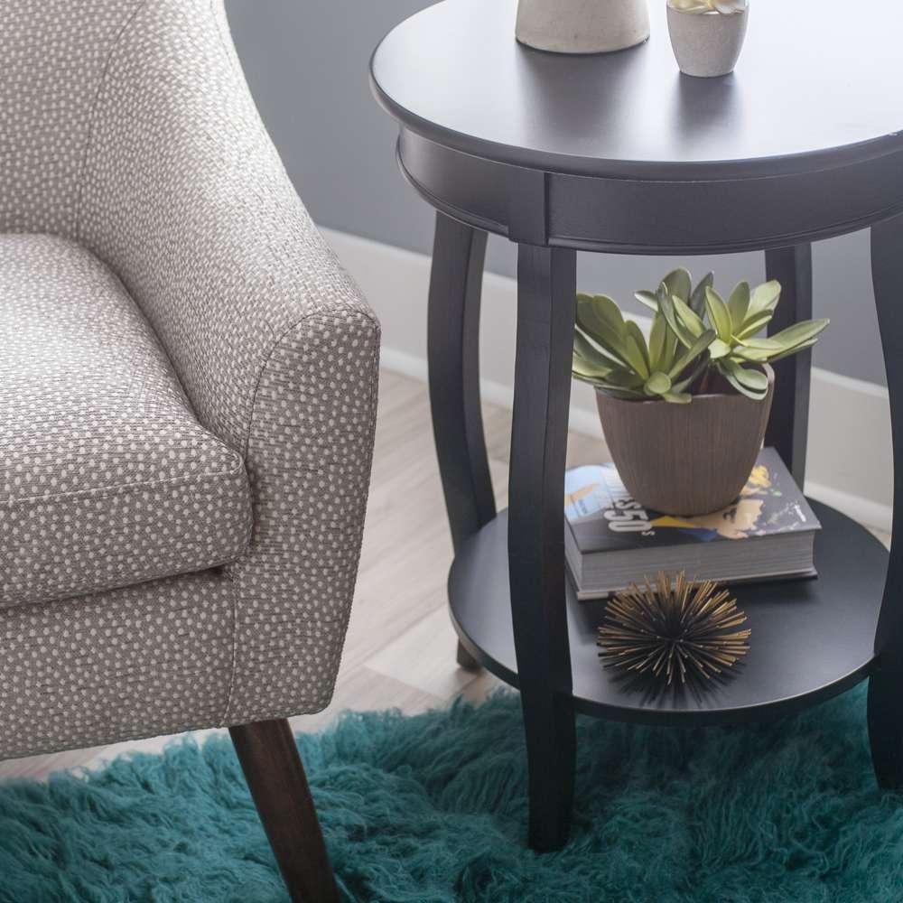 Powell Company - Black Round Table With Shelf - 528-269 veiw 6