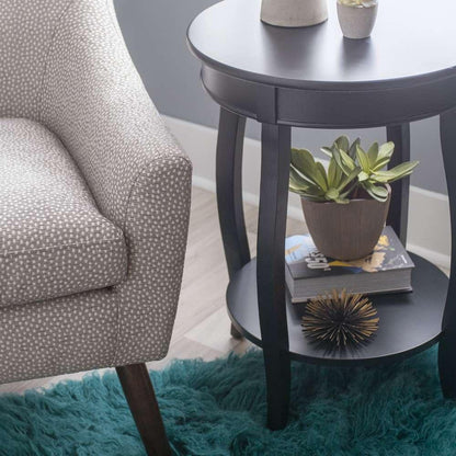Powell Company - Black Round Table With Shelf - 528-269 veiw 6