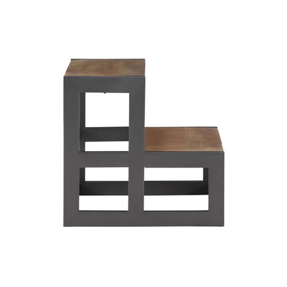 Powell Company - Blythe Wood And Metal Bed Steps Grey Pewter - D1403A21G veiw 3
