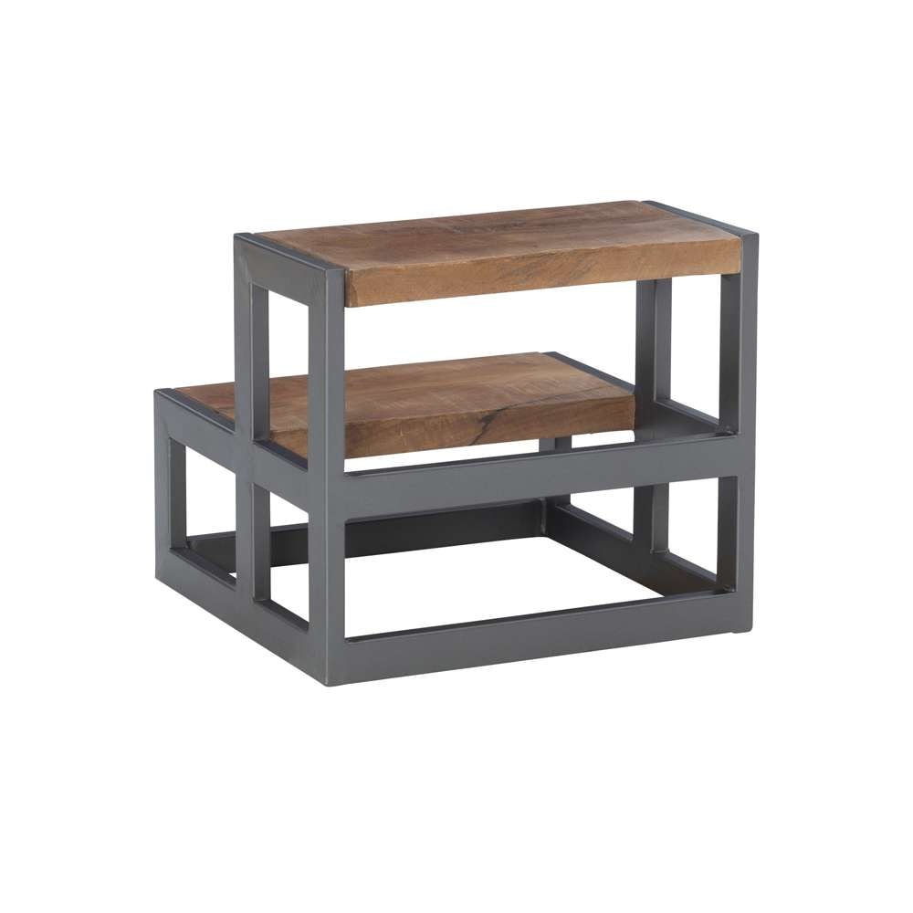 Powell Company - Blythe Wood And Metal Bed Steps Gunmetal - D1403A21 veiw 4