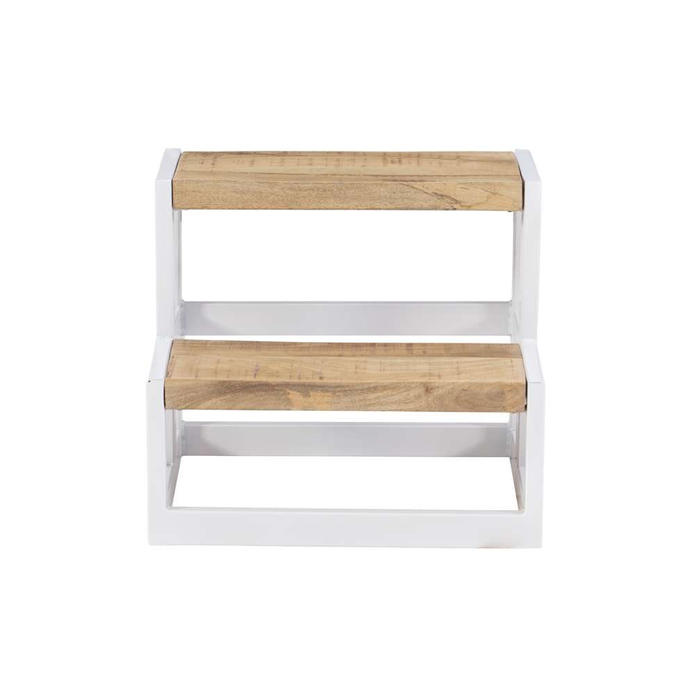 Powell Company - Blythe Wood And Metal Bed Steps White - D1403A21W veiw 2