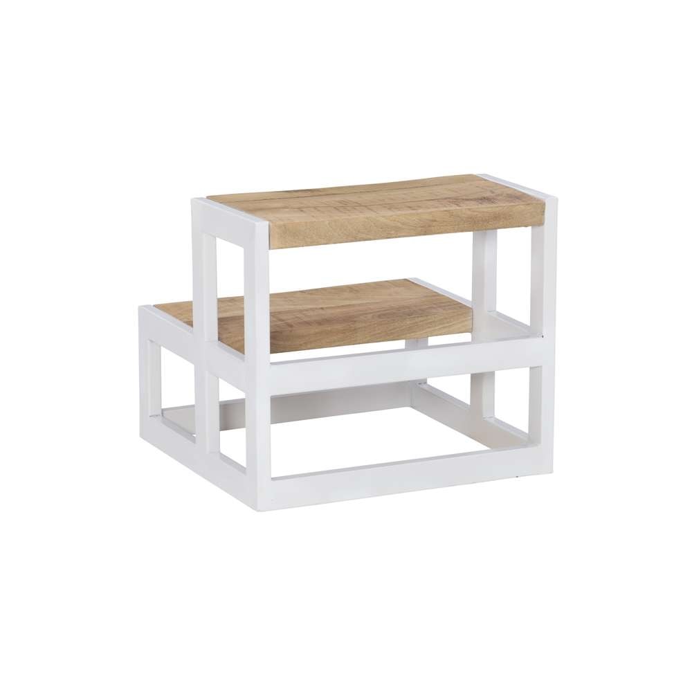 Powell Company - Blythe Wood And Metal Bed Steps White - D1403A21W veiw 4
