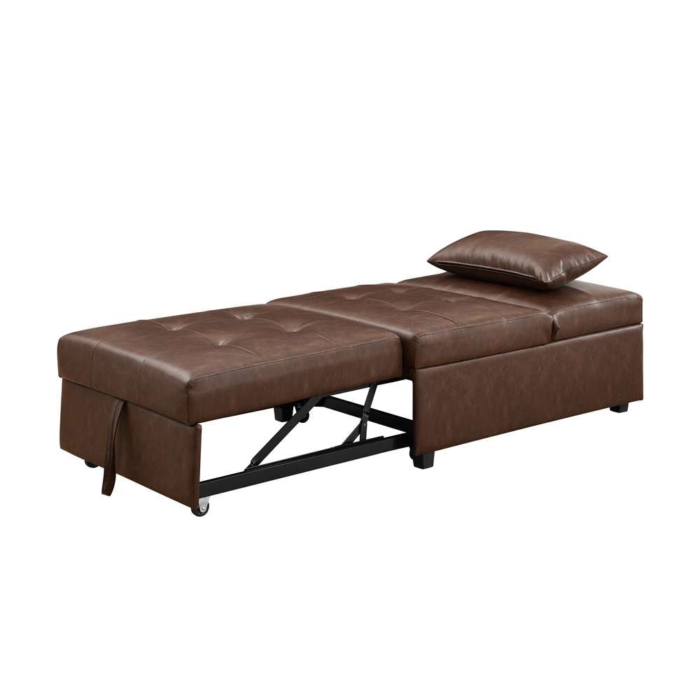 Powell Company - Boone Sofa Bed, Brown Faux Leather - D1099S17BP veiw 1