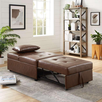 Powell Company - Boone Sofa Bed, Brown Faux Leather - D1099S17BP veiw 2