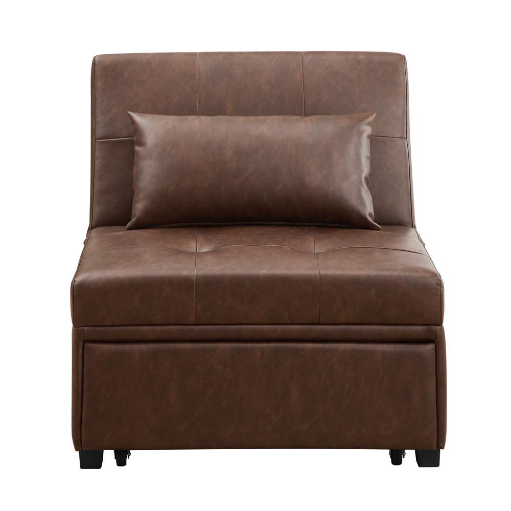 Powell Company - Boone Sofa Bed, Brown Faux Leather - D1099S17BP veiw 4