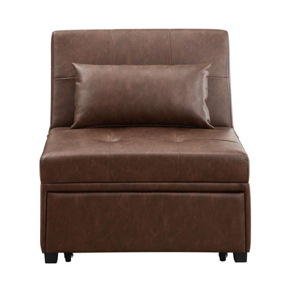 Powell Company - Boone Sofa Bed, Brown Faux Leather - D1099S17BP veiw 4
