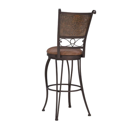 Powell Company - Bronze With Muted Copper Stamped Back Bar Stool, 30in Seat Height - 222-847 veiw 4