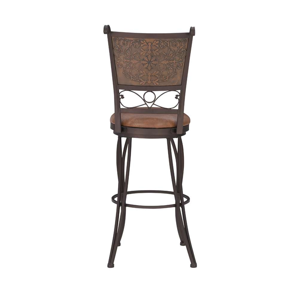 Powell Company - Bronze With Muted Copper Stamped Back Bar Stool, 30in Seat Height - 222-847 veiw 5