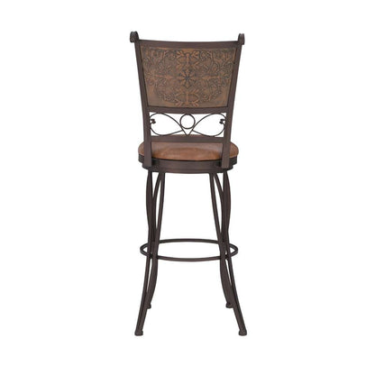 Powell Company - Bronze With Muted Copper Stamped Back Bar Stool, 30in Seat Height - 222-847 veiw 5