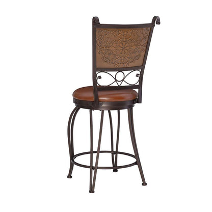 Powell Company - Bronze With Muted Copper Stamped Back Counter Stool - 222-918 veiw 4