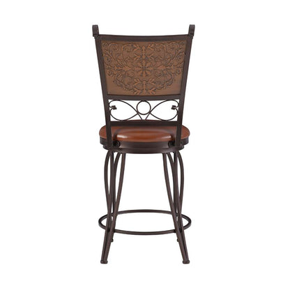 Powell Company - Bronze With Muted Copper Stamped Back Counter Stool - 222-918 veiw 5